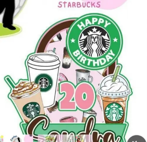 Topo de Bolo Starbucks
