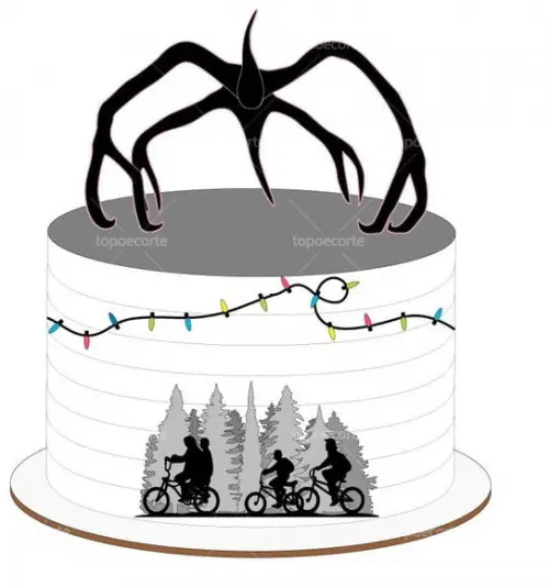 Topo de Bolo Stranger Things