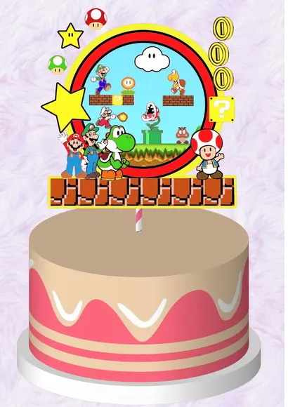 Topo de Bolo Super Mario