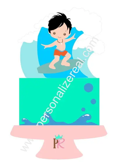 Topo de Bolo Surf Menino