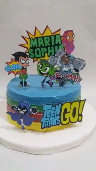 Topo de Bolo Teen Titan
