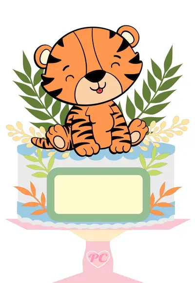 Topo de Bolo Tigre