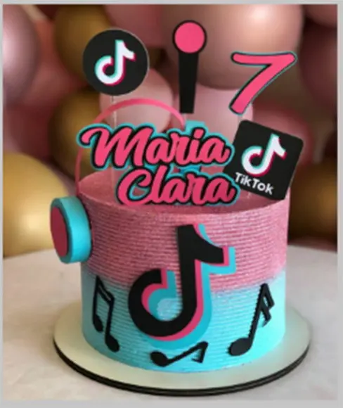 Topo de Bolo Tik Tok