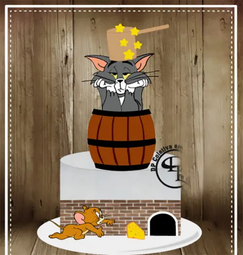 Topo de Bolo Tom e Jerry