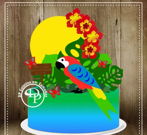 Topo de Bolo Tropical