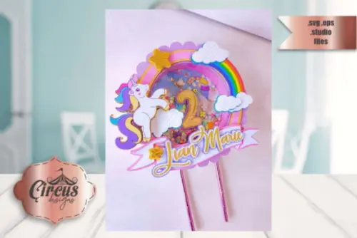 Topo de Bolo Unicornio