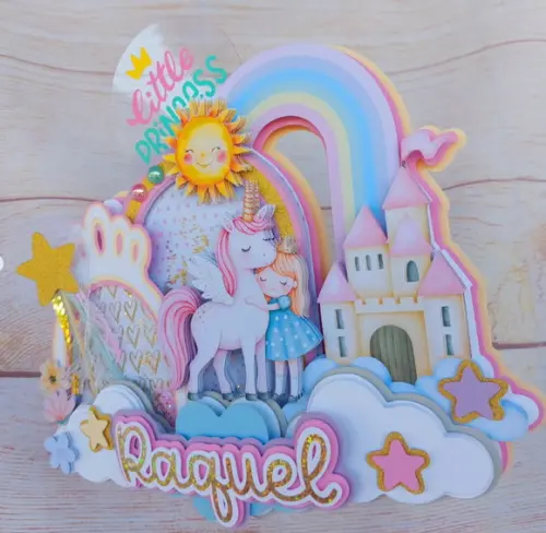 Topo de Bolo Unicornio