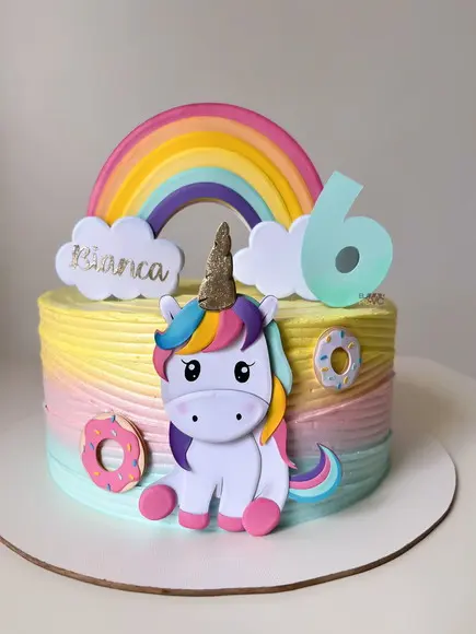 Topo de Bolo Unicornio