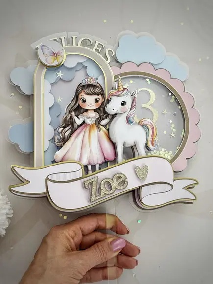 Topo de Bolo Unicornio