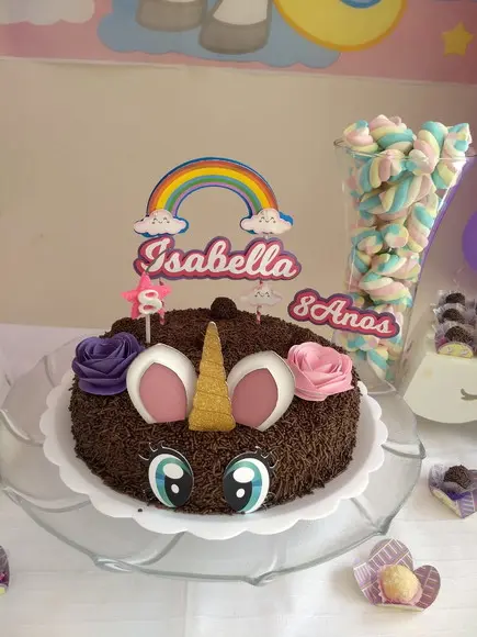 Topo de Bolo Unicórnio
