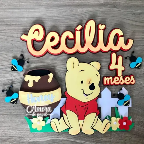 Topo de Bolo Ursinho Pooh