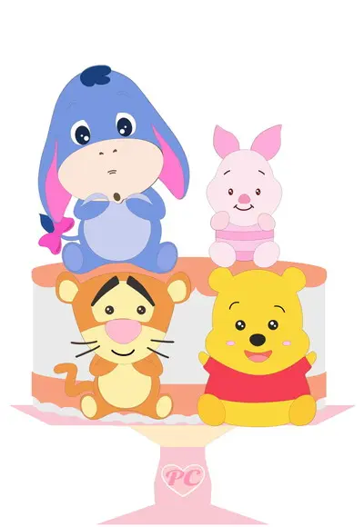Topo de Bolo Ursinho Pooh