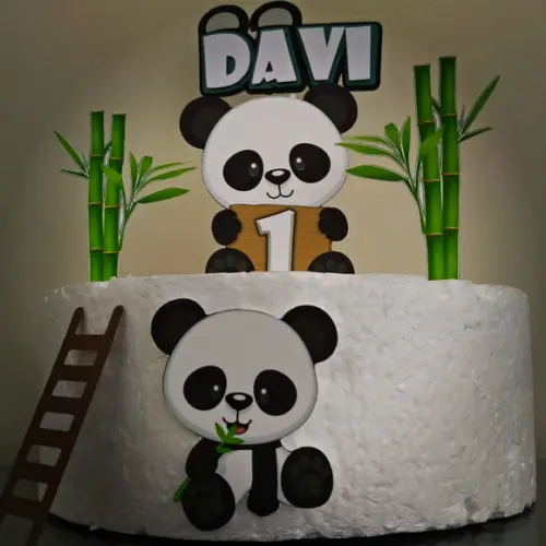 Topo de Bolo Urso Panda