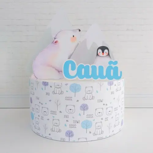 Topo de Bolo Urso Urso Polar