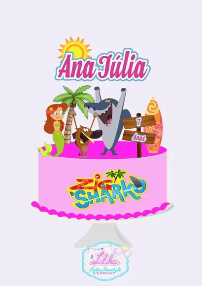 Topo de Bolo Zig e Sharko