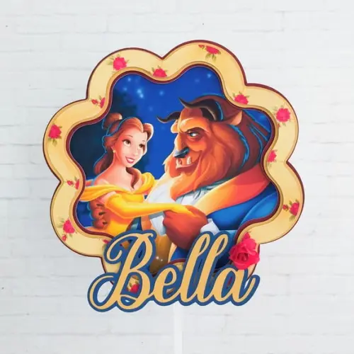 Topo de Bolo a Bela e a Fera