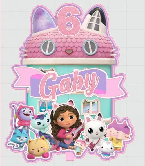 Topo de Bolo a Casa Mágica da Gaby