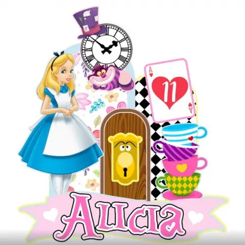 Topo de Bolo Alice no País das Maravilhas