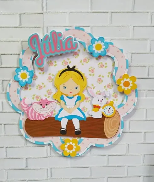 Topo de Bolo Alice no País das Maravilhas