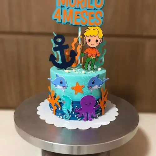 Topo de Bolo Aquaman