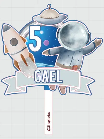 Topo de Bolo Astronauta