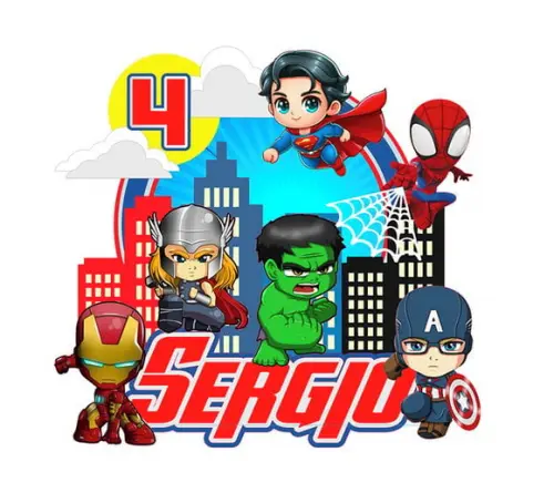 Topo de Bolo Avengers