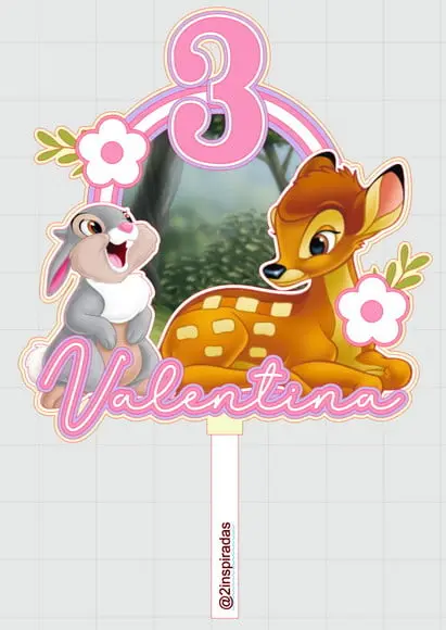 Topo de Bolo Bambi