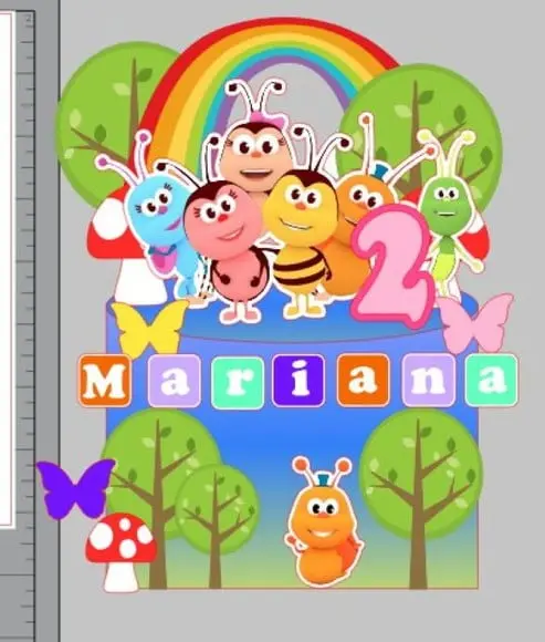 Topo de Bolo Bichikids