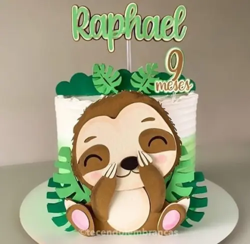 Topo de Bolo Bicho Preguiça