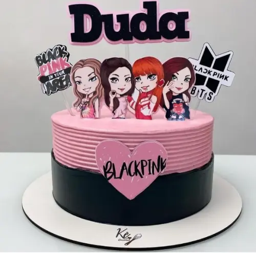 Topo de Bolo Black Pink