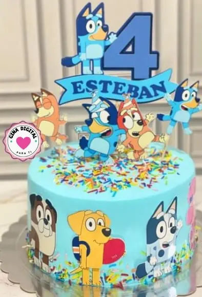Topo de Bolo Bluey