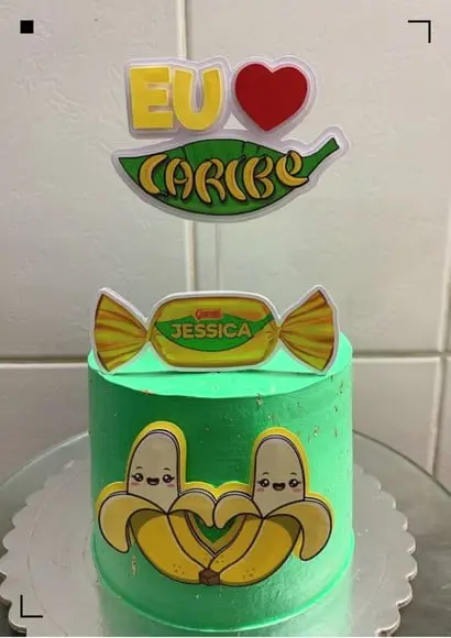 Topo de Bolo Bombom Caribe