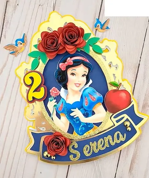 Topo de Bolo Branca de Neve