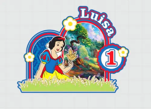 Topo de Bolo Branca de Neve