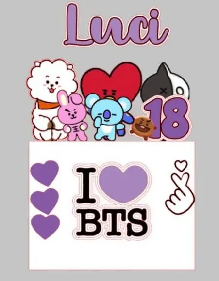 Topo de Bolo Bts