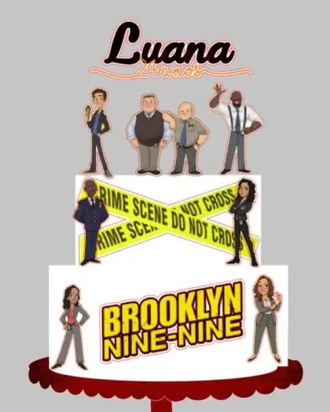 Topo de Bolo Brooklyn Nine Nine