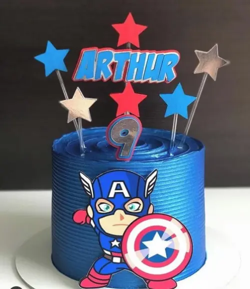Topo de Bolo Capitão América