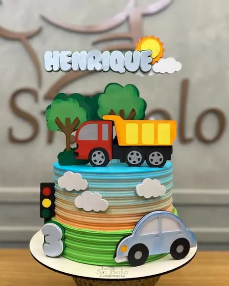 Topo de Bolo Carrinhos