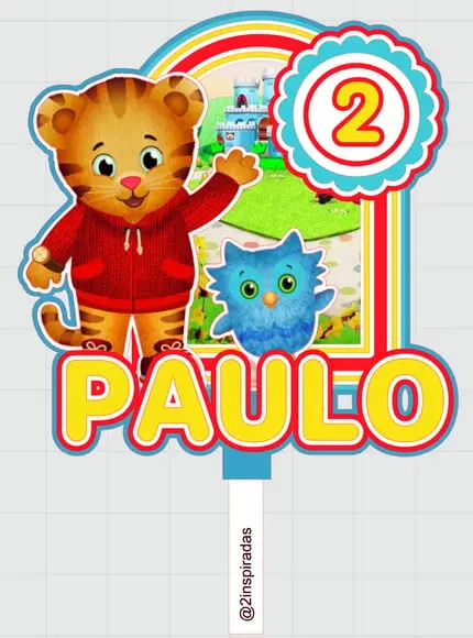 Topo de Bolo Daniel o Tigre