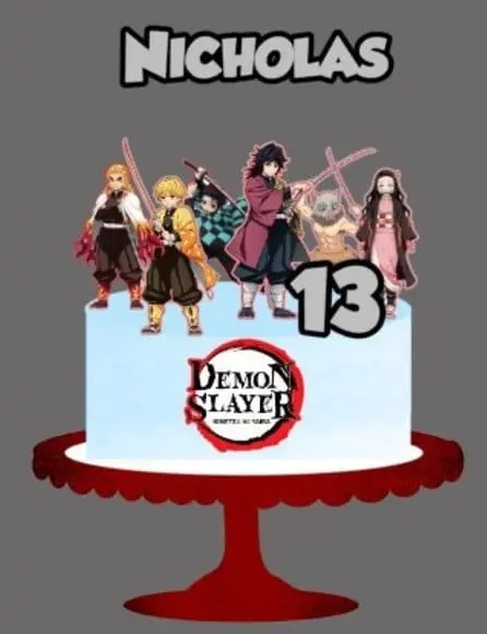 Topo de Bolo Demon Slayer