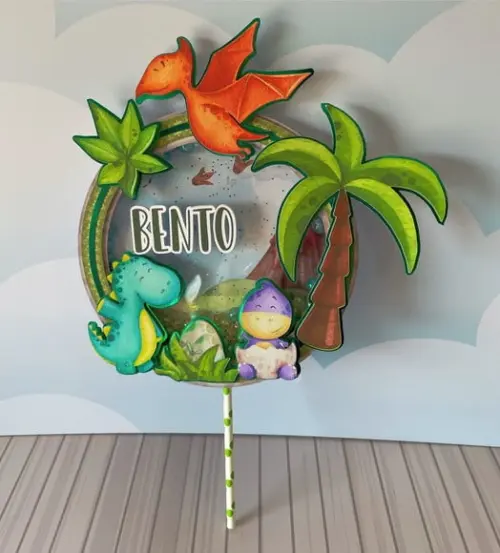 Topo de Bolo Dinossauro