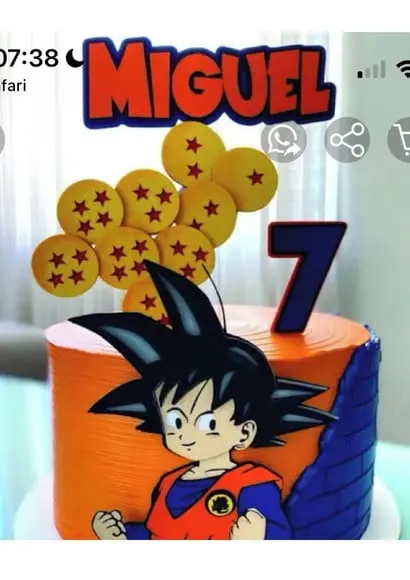 Topo de Bolo Dragon Ball Z