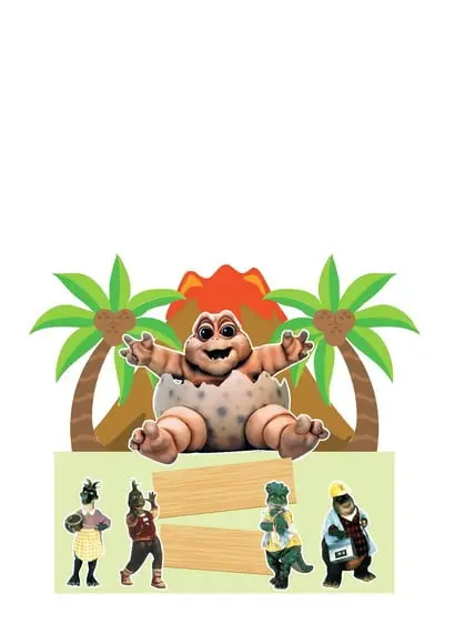 Topo de Bolo Familia Dinossauro