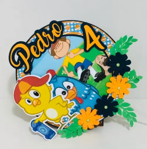 Topo de Bolo Galinha Pintadinha