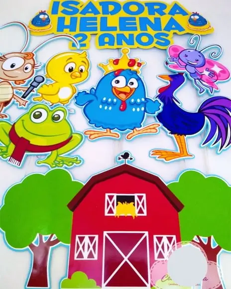 Topo de Bolo Galinha Pintadinha