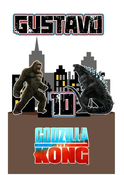 Topo de Bolo Godzila