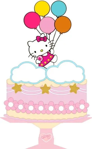 Topo de Bolo Hello Kitty