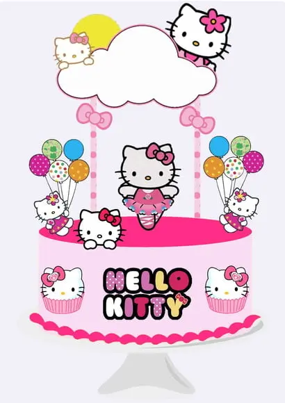 Topo de Bolo Hello Kitty