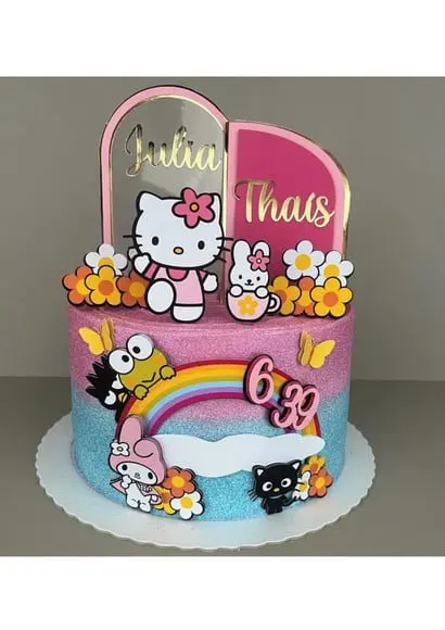 Topo de Bolo Hello Kitty