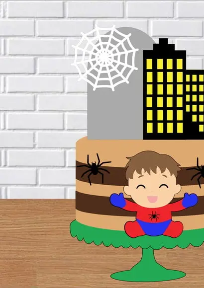 Topo de Bolo Homem Aranha